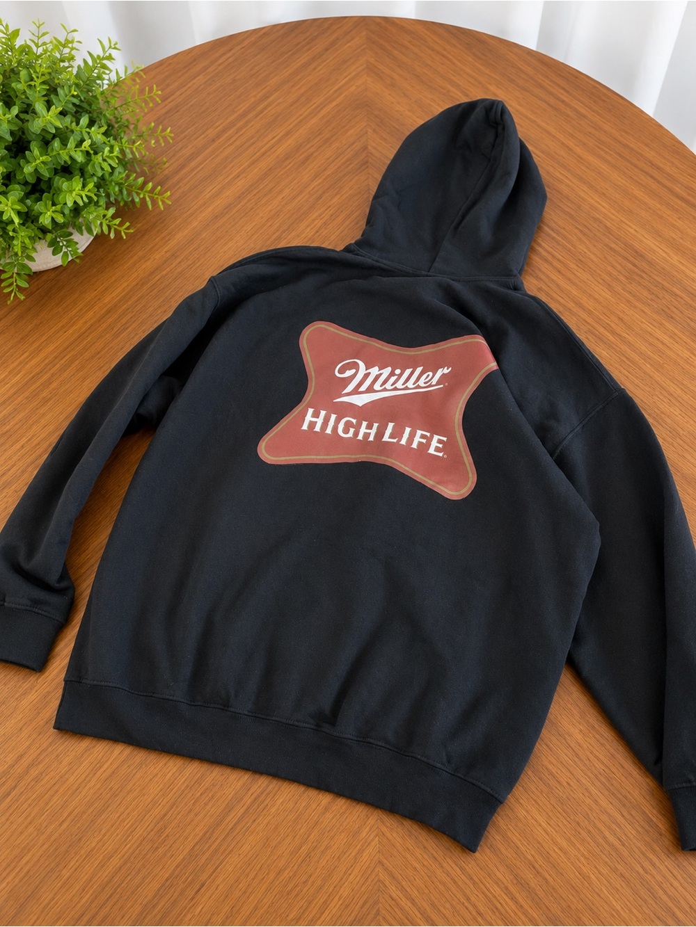 New! Men’s Miller High Life Black Logo Pullover Hoodie - Picture 3 of 3